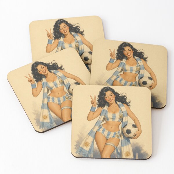 Item preview, Vintage Football Fan Pinup – Retro Soccer Spirit Girl designed and sold by Cosplayvintage.