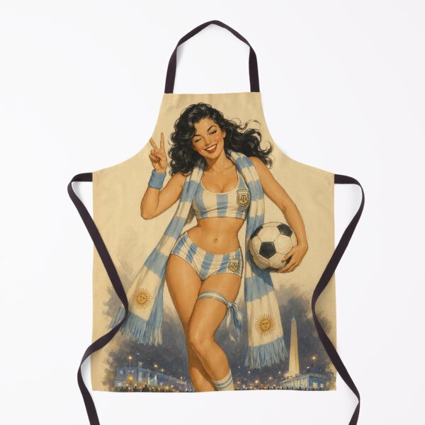 Item preview, Vintage Football Fan Pinup – Retro Soccer Spirit Girl designed and sold by Cosplayvintage.