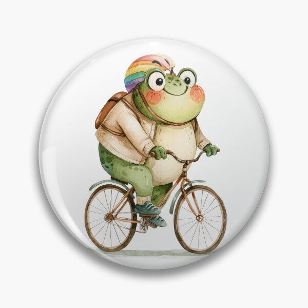 Item preview, Cute Pride Frog Cyclist – Watercolor Bike Frog Sticker designed and sold by VikArt7.