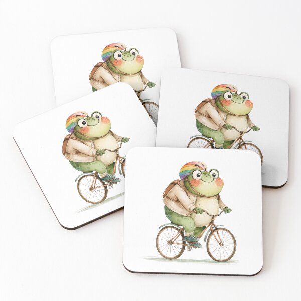 Item preview, Cute Pride Frog Cyclist – Watercolor Bike Frog Sticker designed and sold by VikArt7.