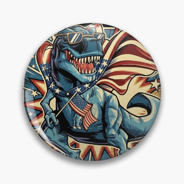 Item preview, Amerisaurus Rex Patriotic T-Rex Dinosaur USA Flag Retro Comic Style designed and sold by Vermanartist.