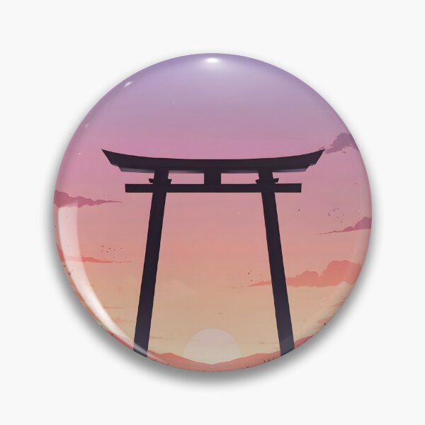 Item preview, Japanese Torii Gate Sunset — Anime Aesthetic Poster Sticker designed and sold by tommysworks.