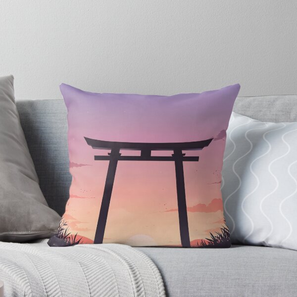 Item preview, Japanese Torii Gate Sunset — Anime Aesthetic Poster Sticker designed and sold by tommysworks.