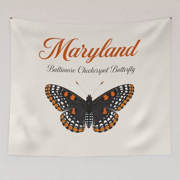 Item preview, Maryland Baltimore Checkerspot Butterfly – State Butterfly Art Print designed and sold by The-Drip-Studio.