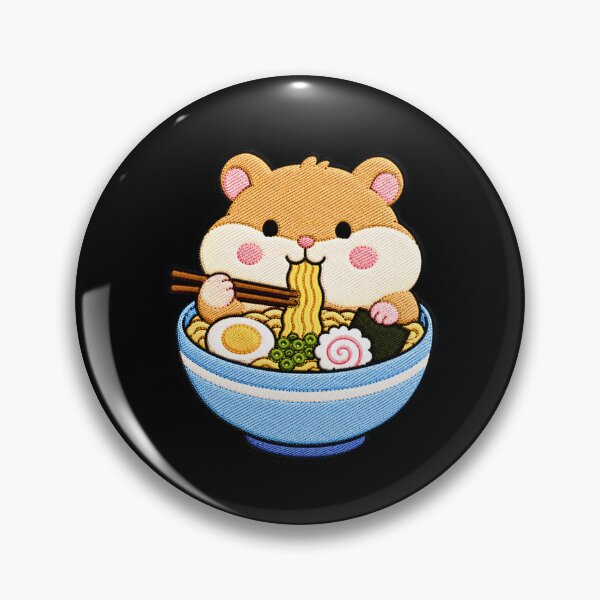 Item preview, Hamster Ramen Embroidery Patch | Cute Kawaii Hamster Noodle Lover designed and sold by ColorSplash123.