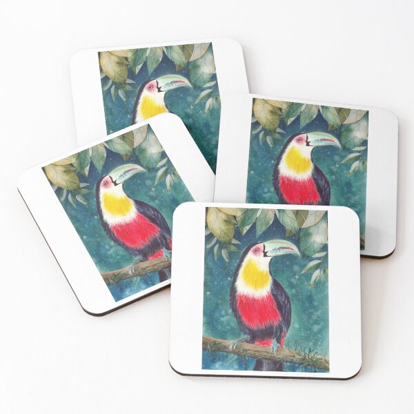 Item preview, Watercolor colorful toucan bird designed and sold by Kovacekau.