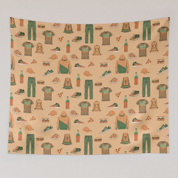Item preview, Clothes and Snacks Illustration Pattern | Urban/Youth Art designed and sold by UnhingedBird.
