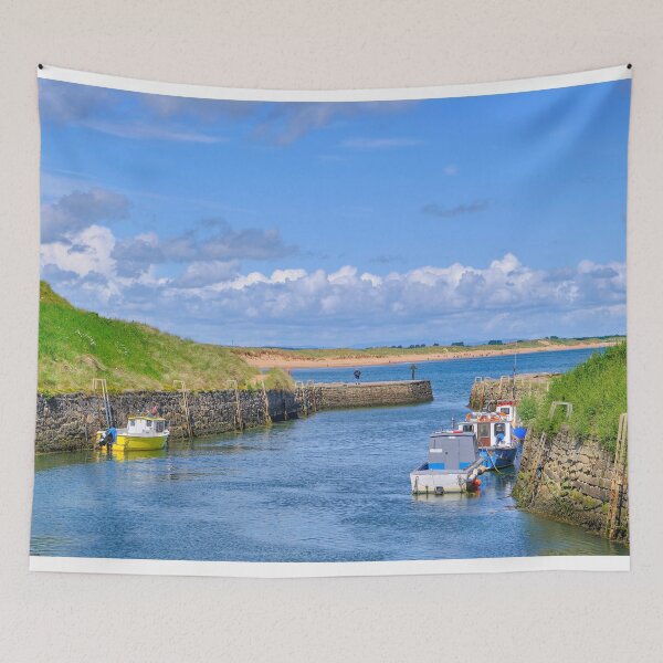 Item preview, Seaton Sluice Harbour in Summer Sunshine designed and sold by Violaman.