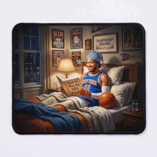 Item preview, Jalen Brunson NY Knick Reading NBA Finals Book designed and sold by Home Decor Art.