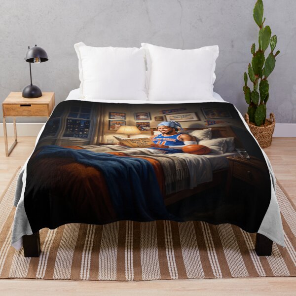 Artikelvorschau, Jalen Brunson NY Knick Reading NBA Finals Book entworfen und verkauft von Home Decor Art.