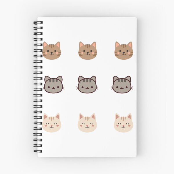 Item preview, Cute Kawaii Cat Faces Pattern Aesthetic Tabby Kittens sticker designed and sold by Art IN Pack.