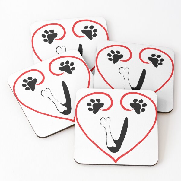 Item preview, Heart dog with the letter V designed and sold by acreació.