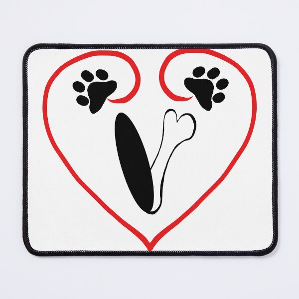 Item preview, Heart dog with the letter V designed and sold by acreació.