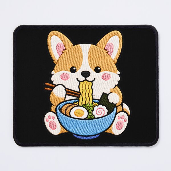 Item preview, Corgi Ramen Embroidery Patch | Cute Kawaii Corgi Noodle Lover designed and sold by ColorSplash123.
