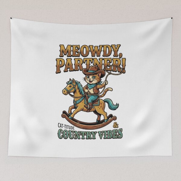 Item preview, Meowdy Cowboy Cat designed and sold by PixelStyle Studio.