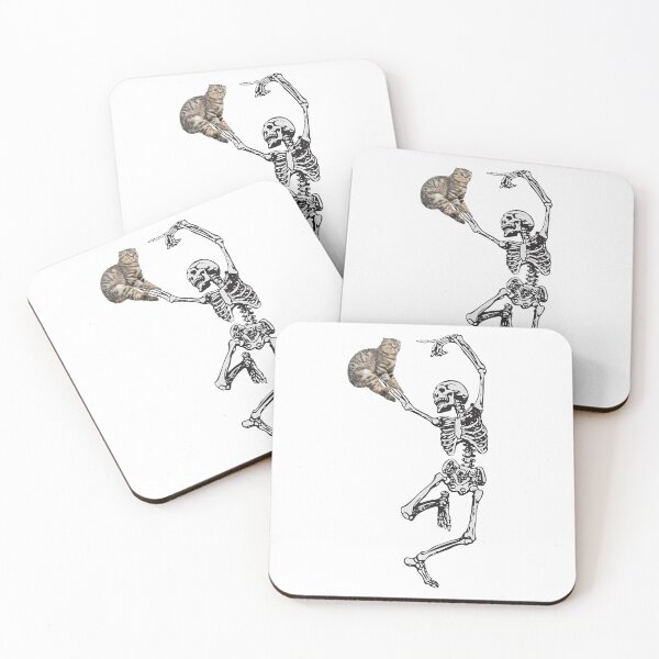 Item preview, Dancing Skeleton with cat Meme, Dancing Skeleton with cat Stickers designed and sold by Manga Anime 2023 ★★★★★.