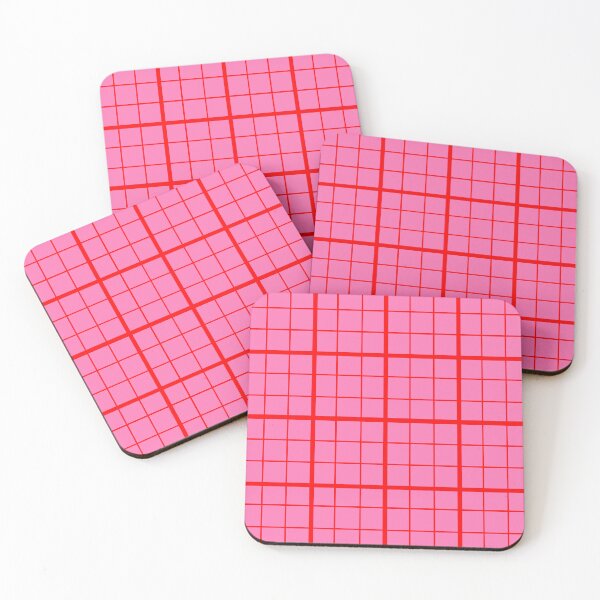 Item preview,   Red On Pink Grid Windowpane Plaid Design  designed and sold by PatternTitan.