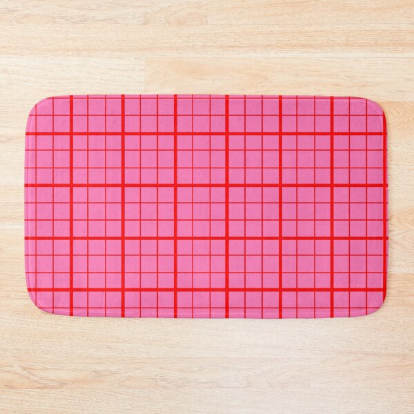 Item preview,   Red On Pink Grid Windowpane Plaid Design  designed and sold by PatternTitan.