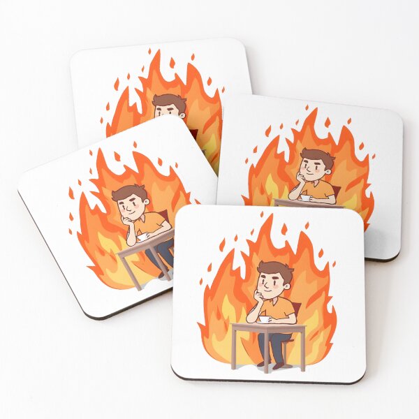 Item preview, This Is Fine — Calm in Chaos Sticker designed and sold by tommysworks.