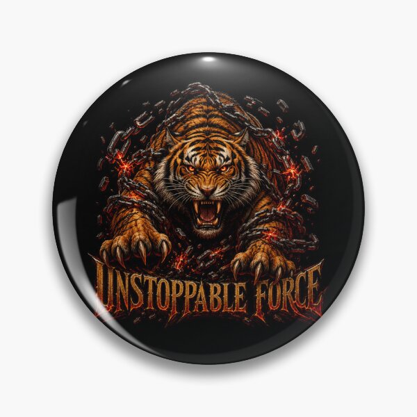 Item preview, Unstoppable Force Tiger Breaking Chains Dark Gothic Fantasy T-Shirt designed and sold by Martin's_Design.
