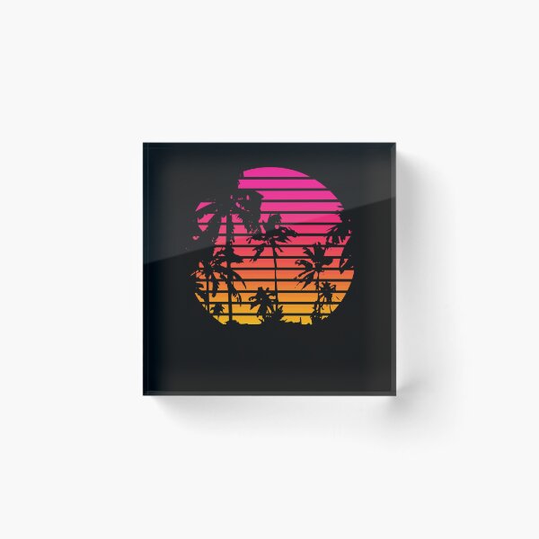 Item preview, Vibrant 80s Synthwave Palm Tree Sunset designed and sold by marke770.