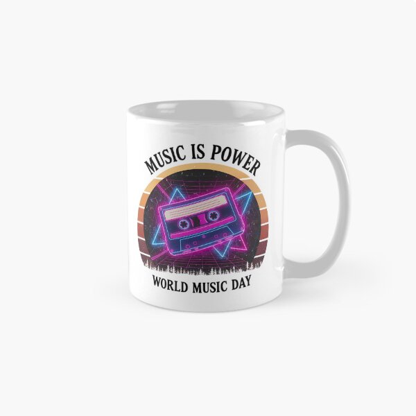 Item preview, Neon Retro Synthwave Cassette – World Music Day designed and sold by Art-Arcade6.