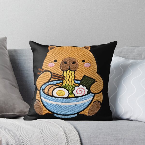 Item preview, Capybara Ramen Embroidery Patch | Cute Kawaii Capybara Noodle Lover designed and sold by ColorSplash123.