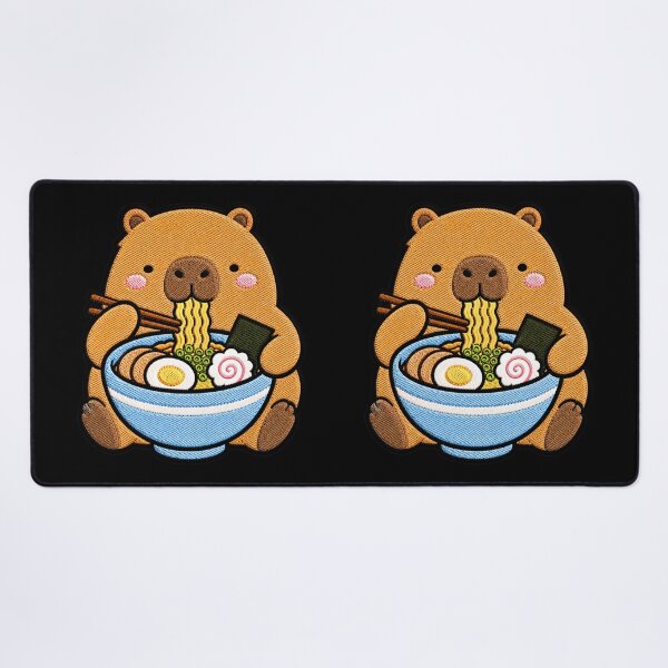 Item preview, Capybara Ramen Embroidery Patch | Cute Kawaii Capybara Noodle Lover designed and sold by ColorSplash123.