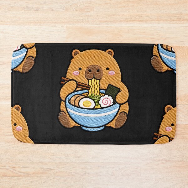 Item preview, Capybara Ramen Embroidery Patch | Cute Kawaii Capybara Noodle Lover designed and sold by ColorSplash123.