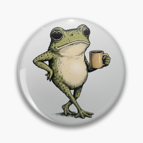 Item preview, Funny Grumpy Frog Drinking Coffee Toad Design  designed and sold by gear-posters.