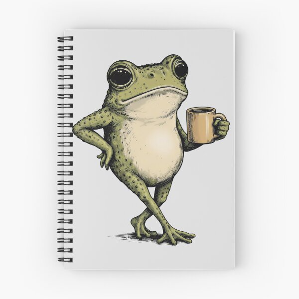 Item preview, Funny Grumpy Frog Drinking Coffee Toad Design  designed and sold by gear-posters.