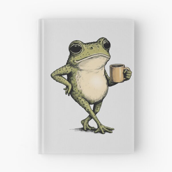 Item preview, Funny Grumpy Frog Drinking Coffee Toad Design  designed and sold by gear-posters.