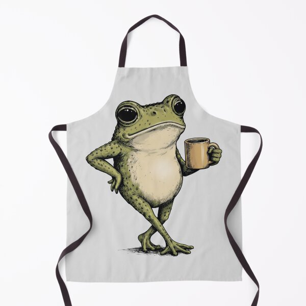 Item preview, Funny Grumpy Frog Drinking Coffee Toad Design designed and sold by gear-posters.