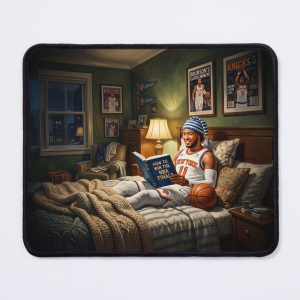 Item preview, Jalen Brunson NY Knick Reading NBA Finals Book designed and sold by Home Decor Art.