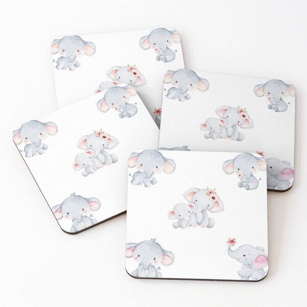 Item preview, Cute Watercolor Baby Elephant Sticker Pack Nursery Floral Animals sticker designed and sold by Art IN Pack.