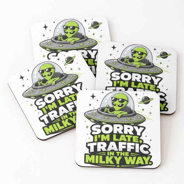 Item preview, Traffic in the Milky Way - Funny Late Alien UFO designed and sold by MAF_Merch.