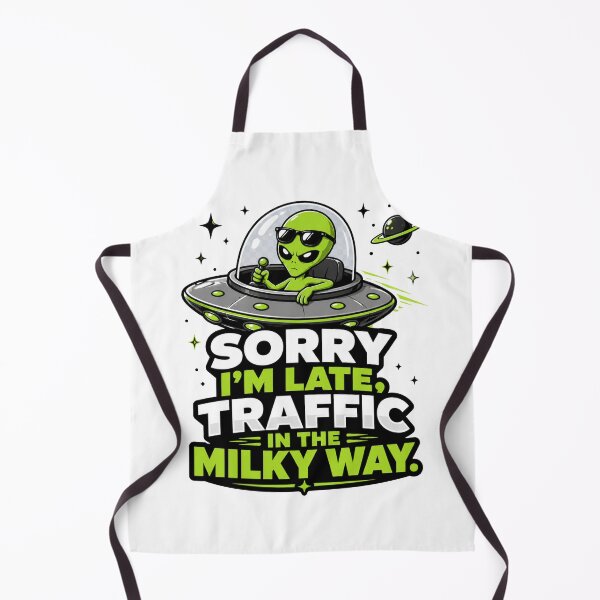 Item preview, Traffic in the Milky Way - Funny Late Alien UFO designed and sold by MAF_Merch.