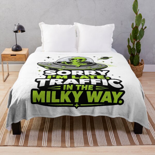 Item preview, Traffic in the Milky Way - Funny Late Alien UFO designed and sold by MAF_Merch.
