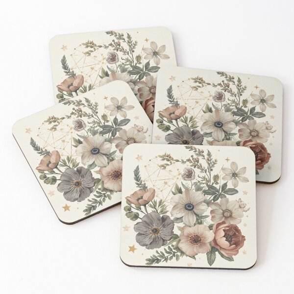 Item preview, Celestial Wildflower Constellation | Elegant Botanical Floral Art designed and sold by Shanker-studio.