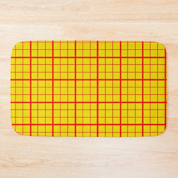 Item preview, Red On Yellow Grid Windowpane Plaid Design  designed and sold by PatternTitan.