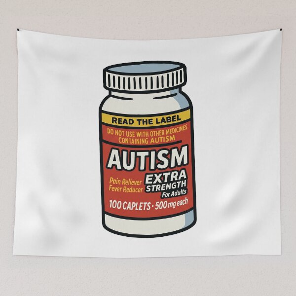 Item preview, Funny Extra Strength Autism Medicine Bottle Parody Health designed and sold by rediscoveredapp.