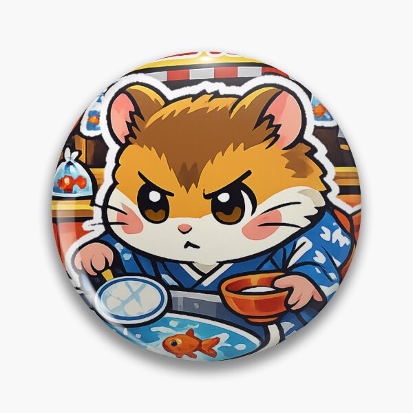 Item preview, Kawaii Hamster Goldfish Scooping at Japanese Summer Festival Sticker designed and sold by kawaii animal store (in Japan).