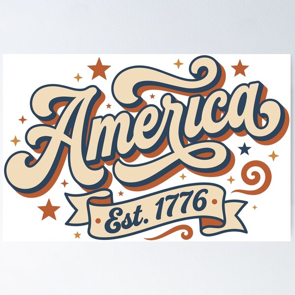 Item preview, Retro America Est 1776 Vintage Typography designed and sold by LightWhim.