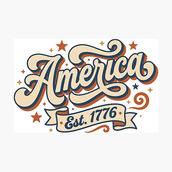 Item preview, Retro America Est 1776 Vintage Typography designed and sold by LightWhim.