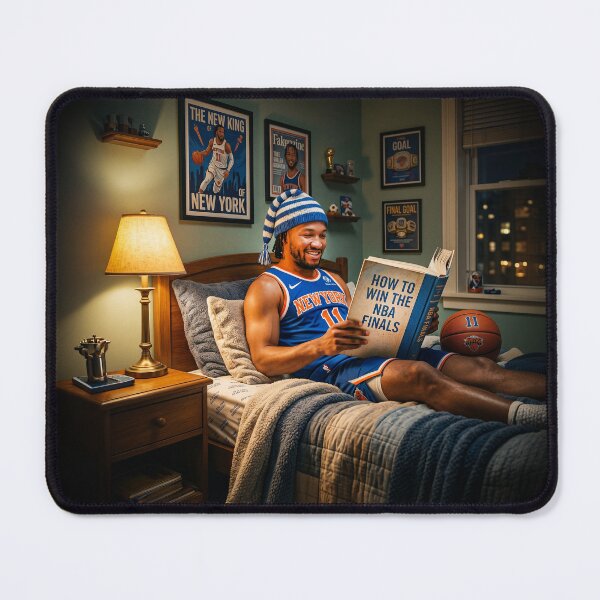 Item preview, Jalen Brunson NY Knick Reading NBA Finals Book designed and sold by Home Decor Art.