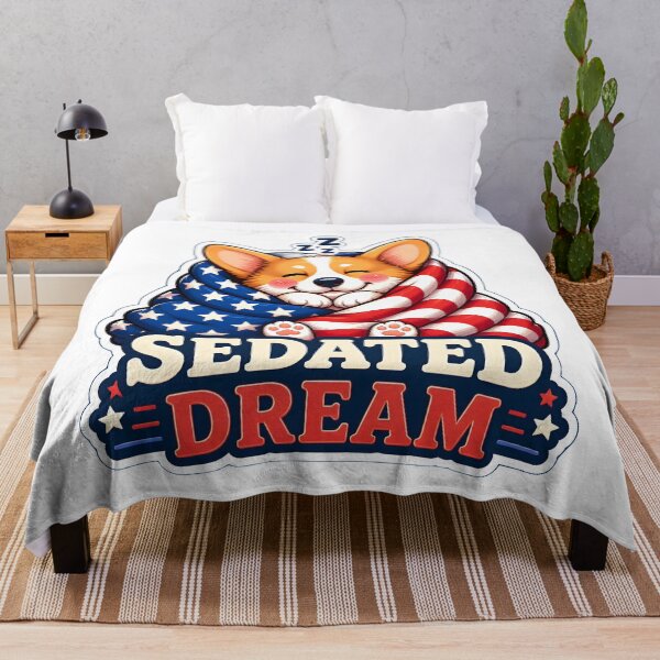 Item preview, Living The Sedated Dream – Cute Patriotic Corgi Veterinary Anesthesia Graphic designed and sold by Bettybee00.