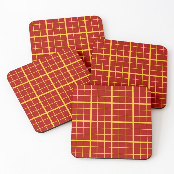 Item preview, Yellow On Red Grid Windowpane Plaid Design  designed and sold by PatternTitan.