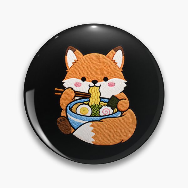 Item preview, Fox Ramen Embroidery Patch | Cute Kawaii Fox Noodle Lover designed and sold by ColorSplash123.