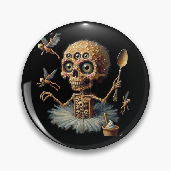 Item preview, Macabre Three Eyed Skeleton Ballerina with Winged Fairies designed and sold by LujziWorld.