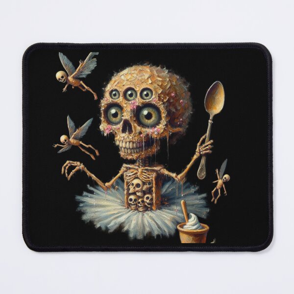 Item preview, Macabre Three Eyed Skeleton Ballerina with Winged Fairies designed and sold by LujziWorld.